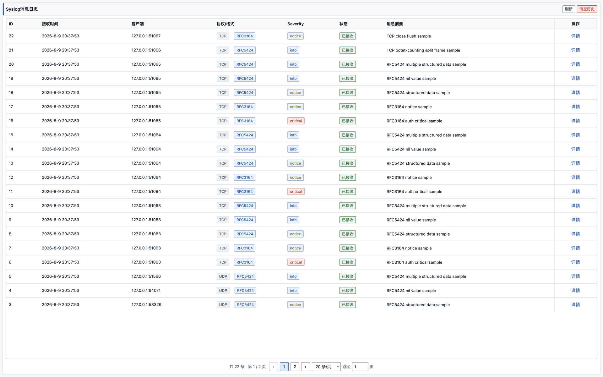 Syslog 消息日志